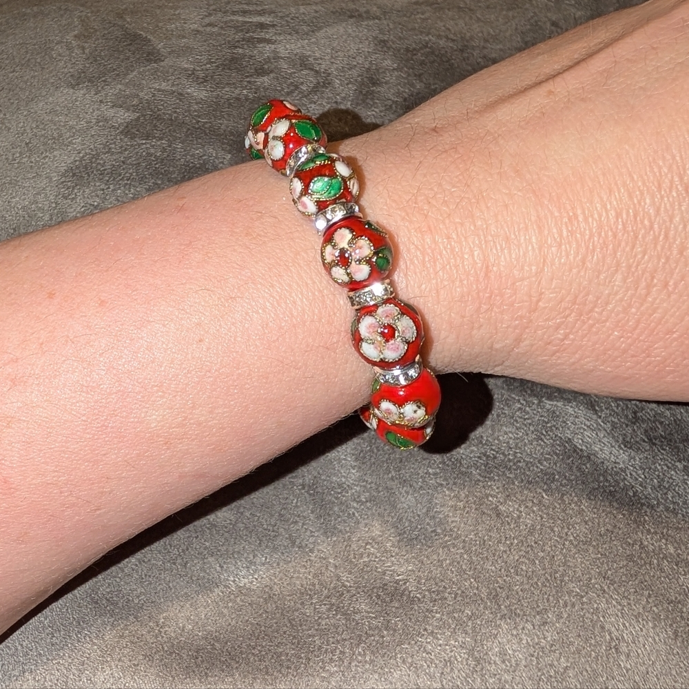 Cloisonne Beaded Bracelet - Picture 5 of 12